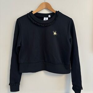 Charlotte Olympia x Puma Black Cropped Sweatshirt with Gold Spider Embroidery